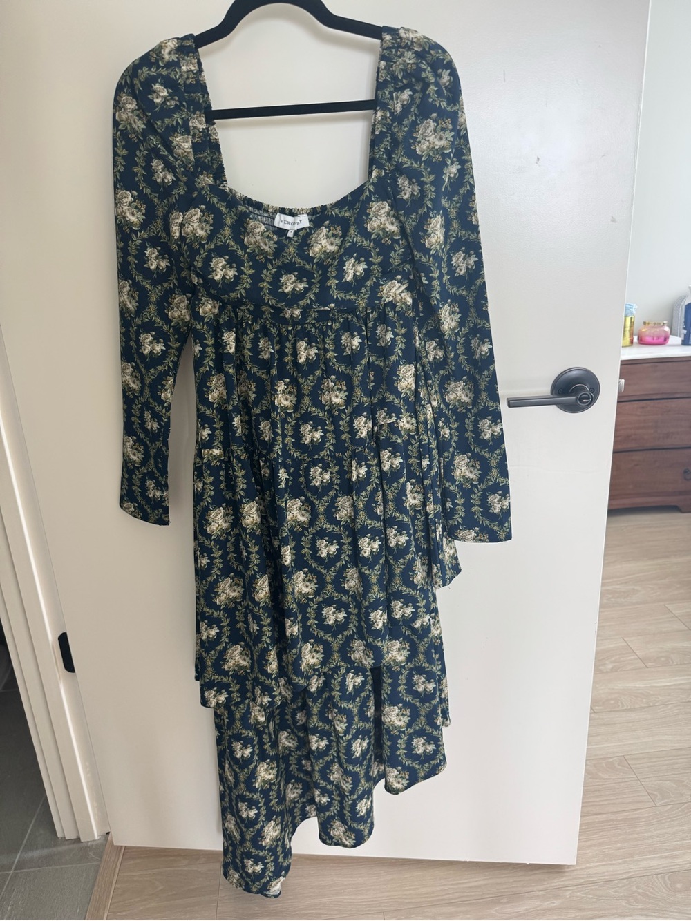 WeWoreWhat Floral Tiered Long Sleeve Dress